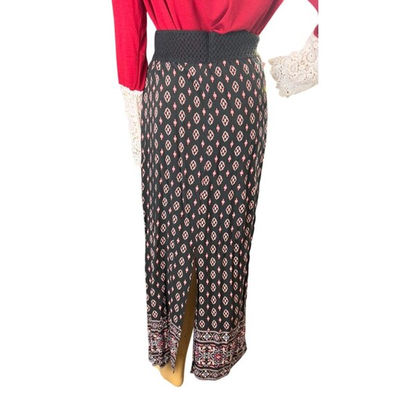 (5 for $25) American Rag Cie Knit Waist Boho Print Maxi Skirt Size Small - Picture 4 of 4